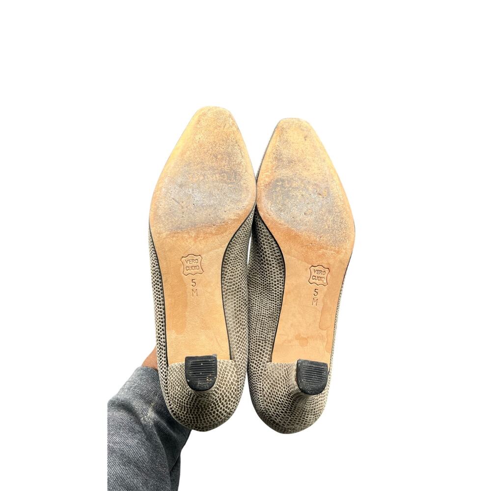 ✨Vaneli US W5M Cream Reptile Embossed Pumps Low Heel 90s Y2K Minimal Chic Retro - Picture 5 of 6